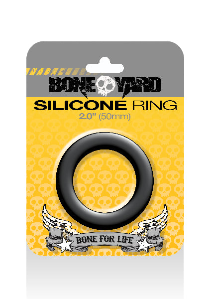Boneyard Silicone Ring 50mm black large cock ring medical-grade silicone - ClubX Australia
